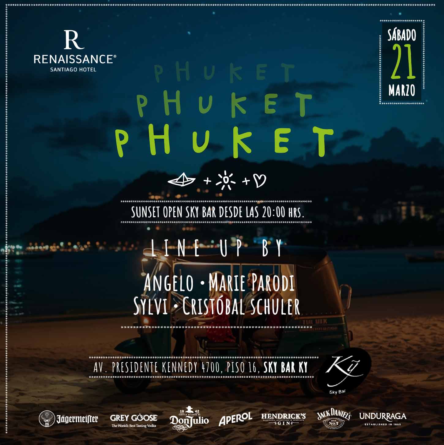 Phuket by Sky Bar Ky Renaissance Santiago Hotel Sábado 21 de Marzo image